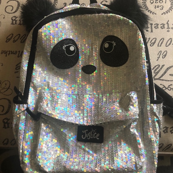 justice sparkle panda backpack